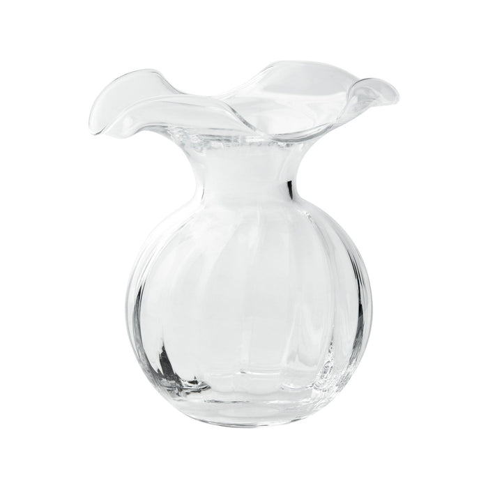 Hibiscus Clear Small Fluted Vase