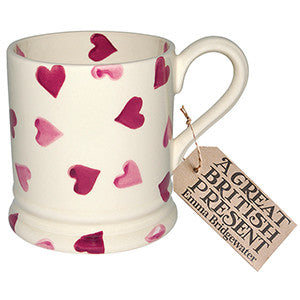 Pink Hearts 1/2 pint Mug