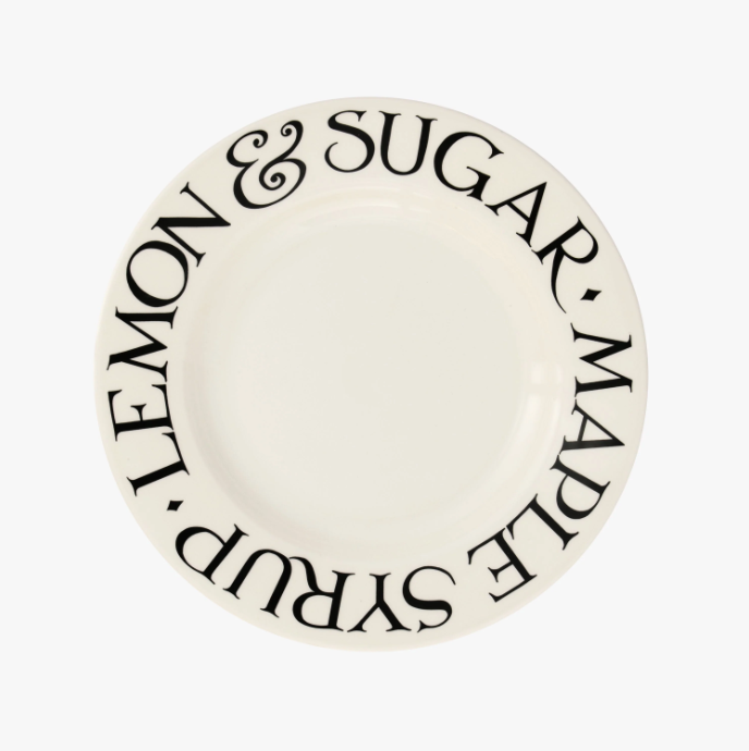 Black Toast Lemon & Sugar 8 1/2" Plate