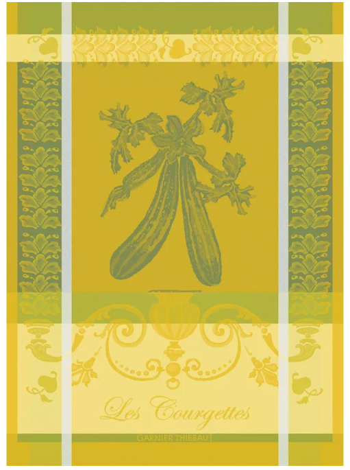 Jacquard Tea Towel - Le s Courgettes Jonquille