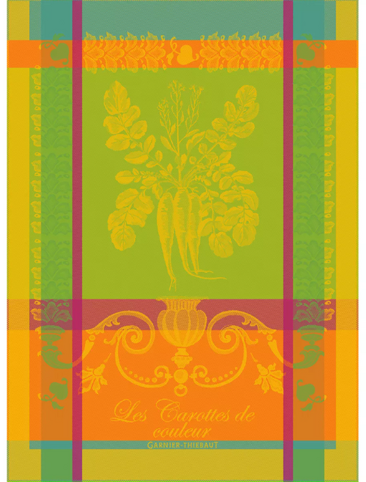 Jacquard Tea Towel - Carottes de Couleur Zeste