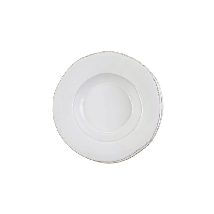 Lastra White Rimmed Pasta Bowl