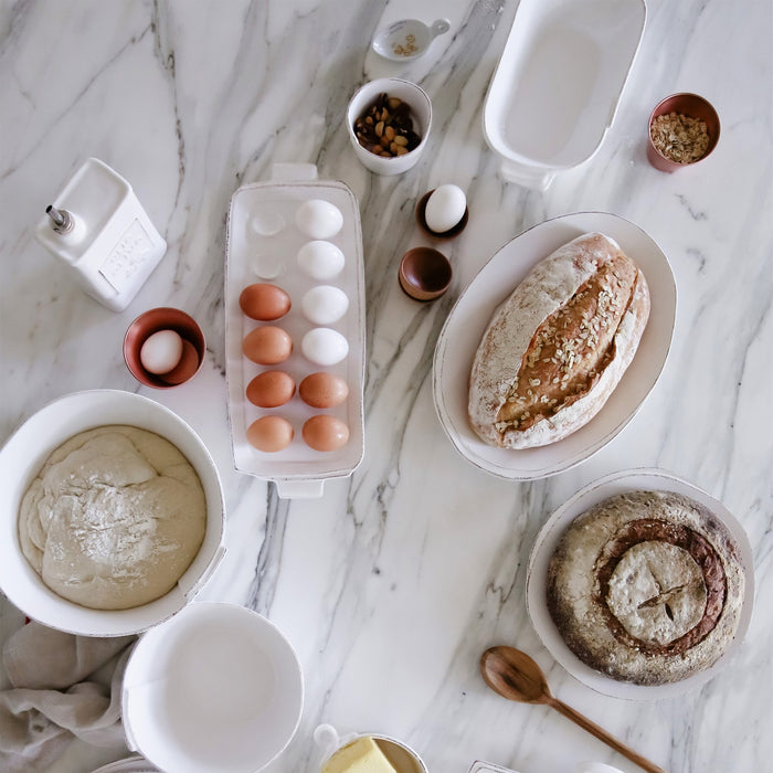 Lastra White Small Oval Baker